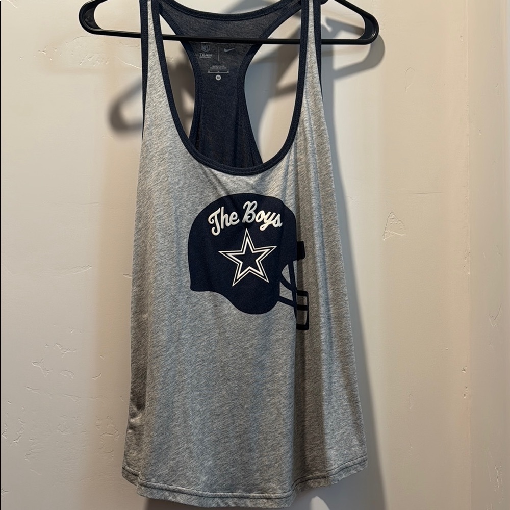 NFL Gray Tank Top Sleeveless Relaxed Cut Out Style